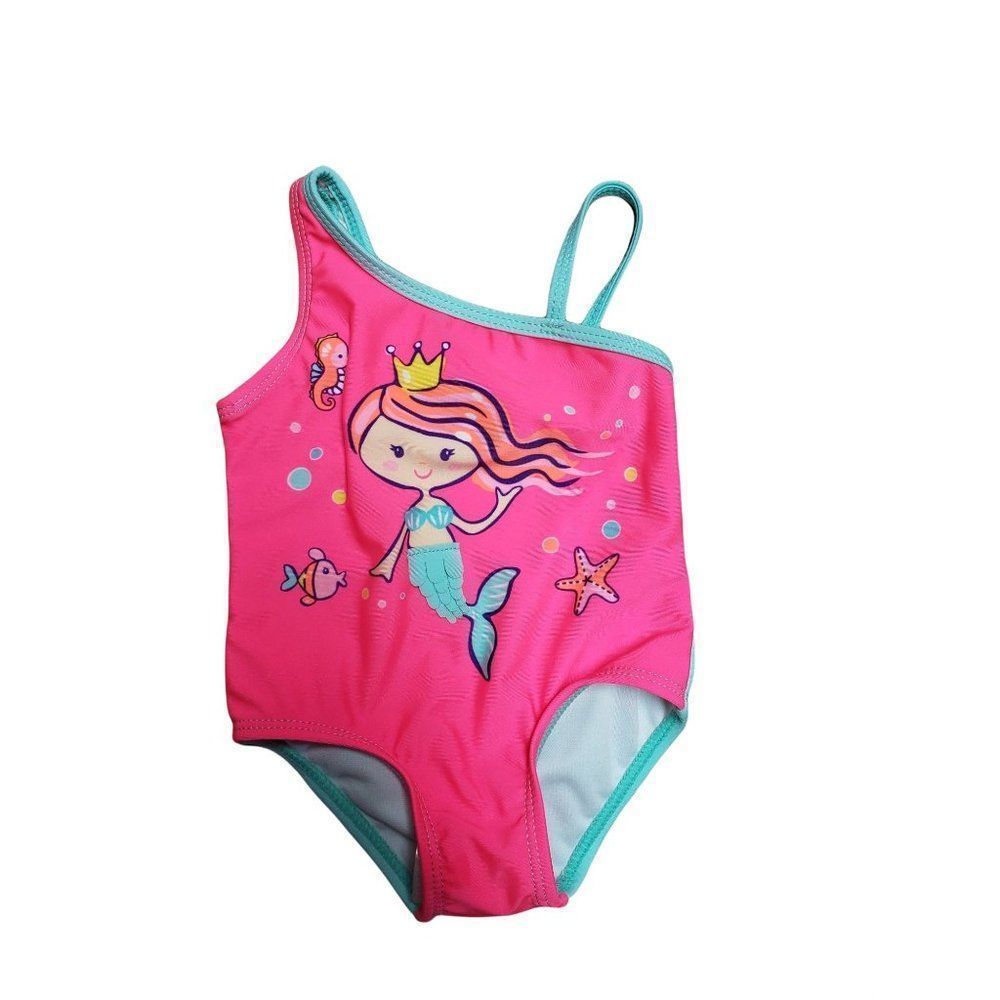 Wonder Nation 3/6m mermaid pink 1 pc swimsuit